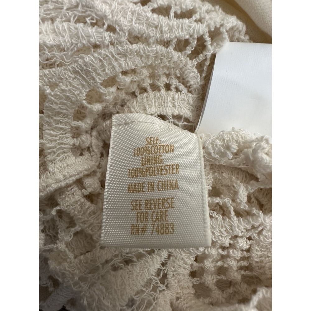 Adiva Women's Top Lace Ivory 3/4 Bell Sleeve Lined Size PM - Picture 14 of 15